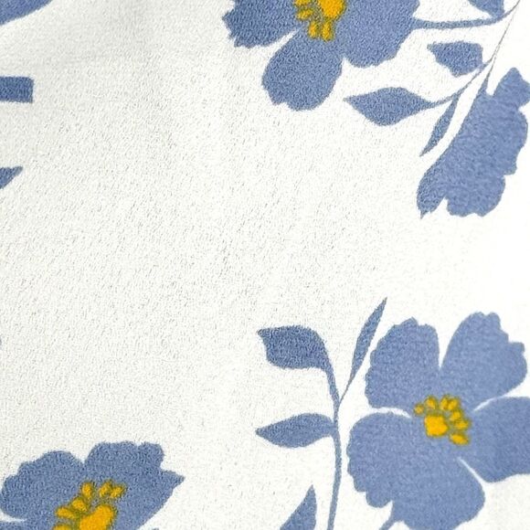 Sienna Sky Blue & White Floral Cold Shoulder Lightweight Flowy Blouse. Small. - Picture 3 of 7